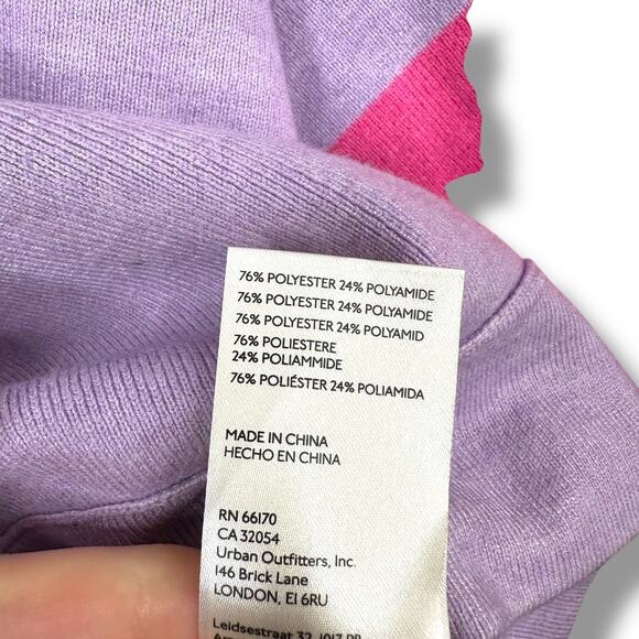 Free People Lavender Uptown Colorblock Drapey Oversized Pullover Sweater Top XS - Picture 9 of 9